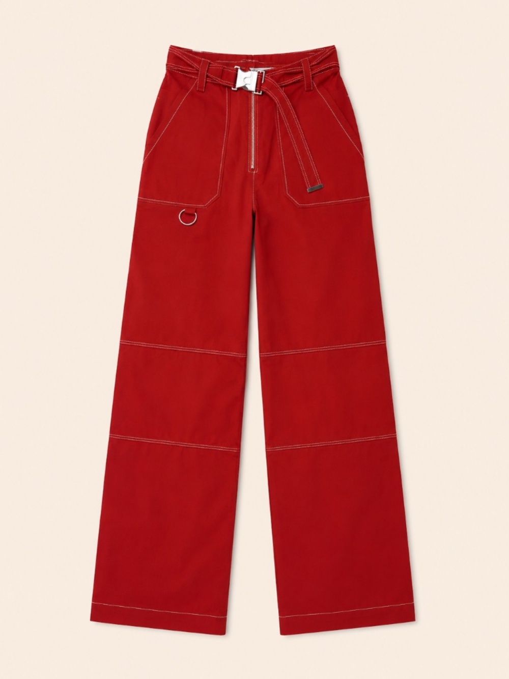 True IMG Red Utility Wide Leg Pants Size XS